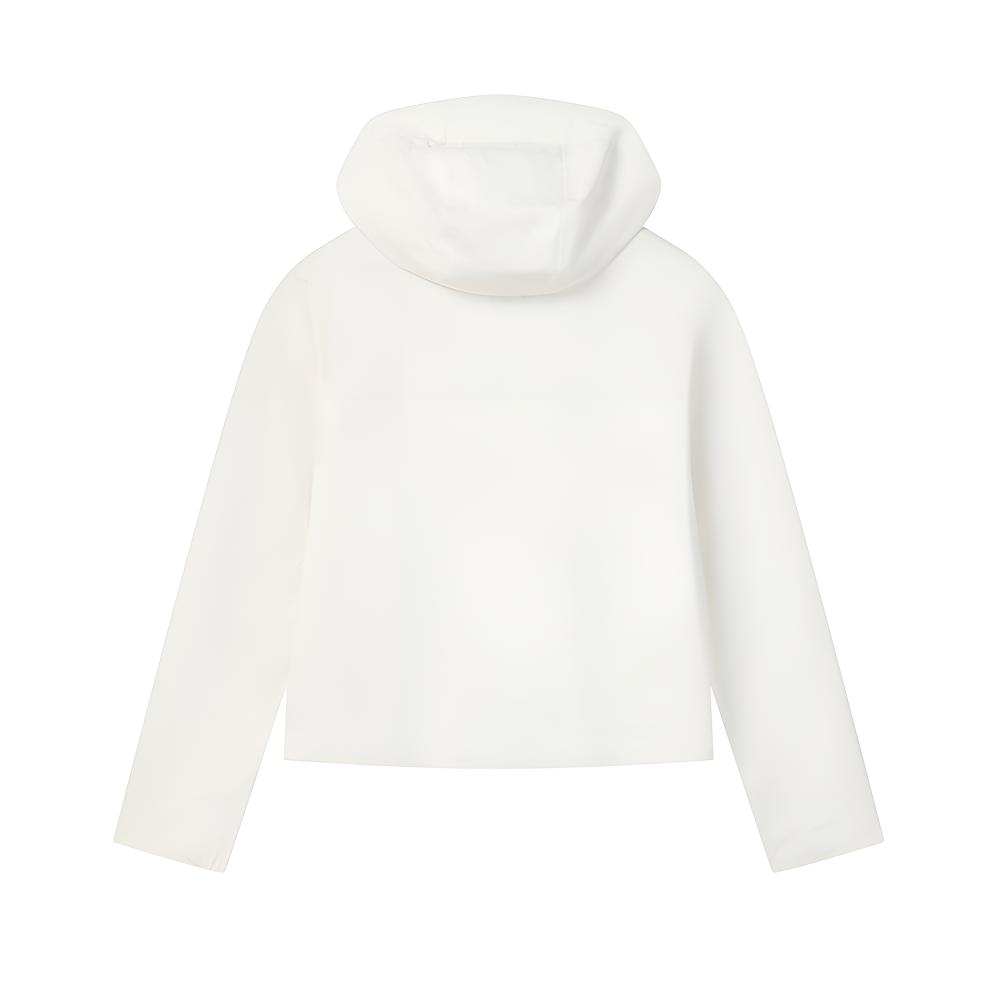 Fila White Fashion Classic Simple Sports Casual Elegant Relaxed Versatile Comfortable Hooded Woven Jacket Women jackets Cloud-White F11W623704FWT