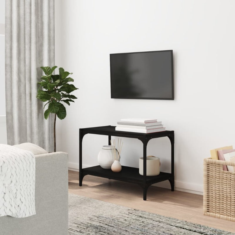 TV Stands & Entertainment Units Tv Cabinet Black 60X33x41 Cm Engineered Wood And Steel