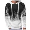 Men Gradient Color Pullover Long Sleeve Hooded Sweatshirt Tops Blouse