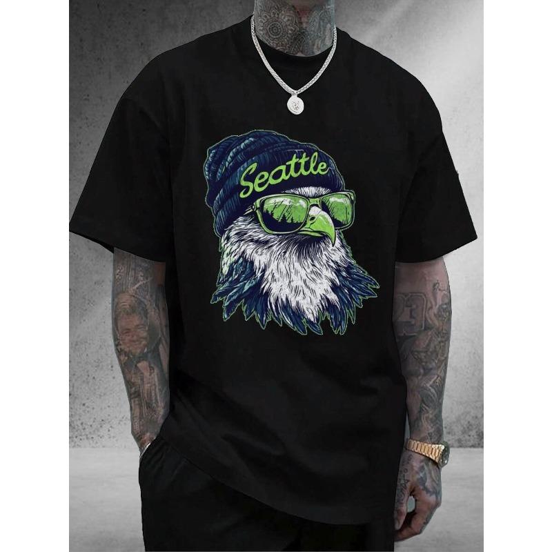 

European sizes Seattle Football T-Shirt Men S | Casual T-shirt, Ideal Gift for Sports Enthusiasts, Comfortable FitSeasons 2XL чёрный