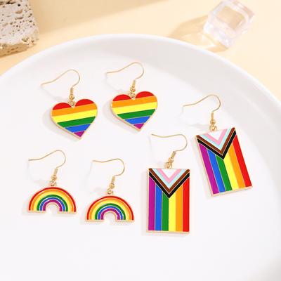 Colorful and Rainbow Droplets Earrings - Modern Minimalistic Design for Fashion-Forward Women