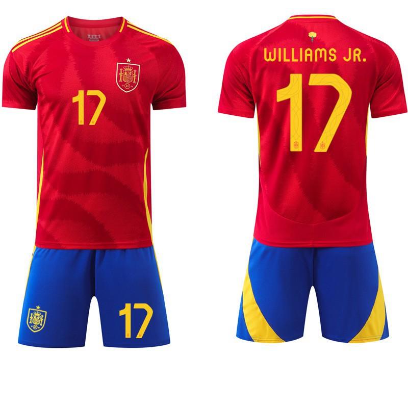 European Cup 7 Morata No. 19 Yamal 17 Nico Jersey Olmo Spanish Home Football