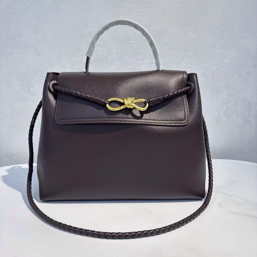 Cross-border explosion Andiamo leather handbag 2025 new old money style high-end women's cowhide tote bag