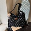 Large-capacity Dotted Bag Fashionable Shoulder Bag for College Students' Use As A Schoolbag or Shopping Bag