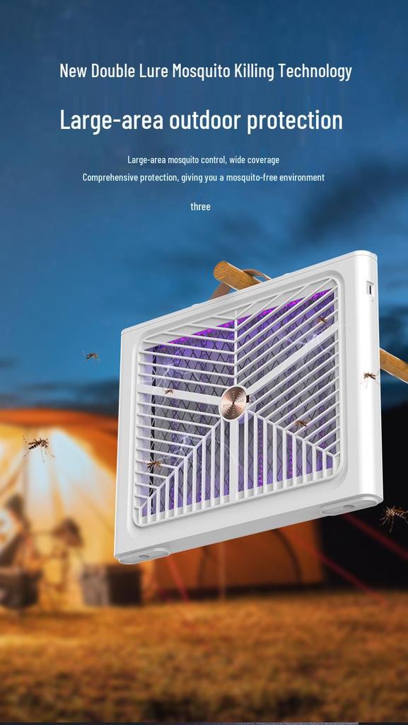 Portable Mosquito Killer Lamp: Indoor/Outdoor Fly Repellent with Electric Shock & Photocatalyst, Wall-Mount or Desktop Use