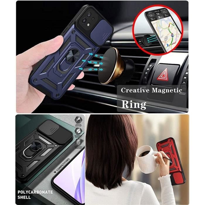 Coque de Protection - PROSHOP - Samsung A22 5G - Rigide - Verre Trempé - Bleu Marine