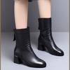 Autumn/Winter New Thick Sole Martin Boots Women's Spring and Autumn Single Boots Chelsea English Style Mid Length Short Boots