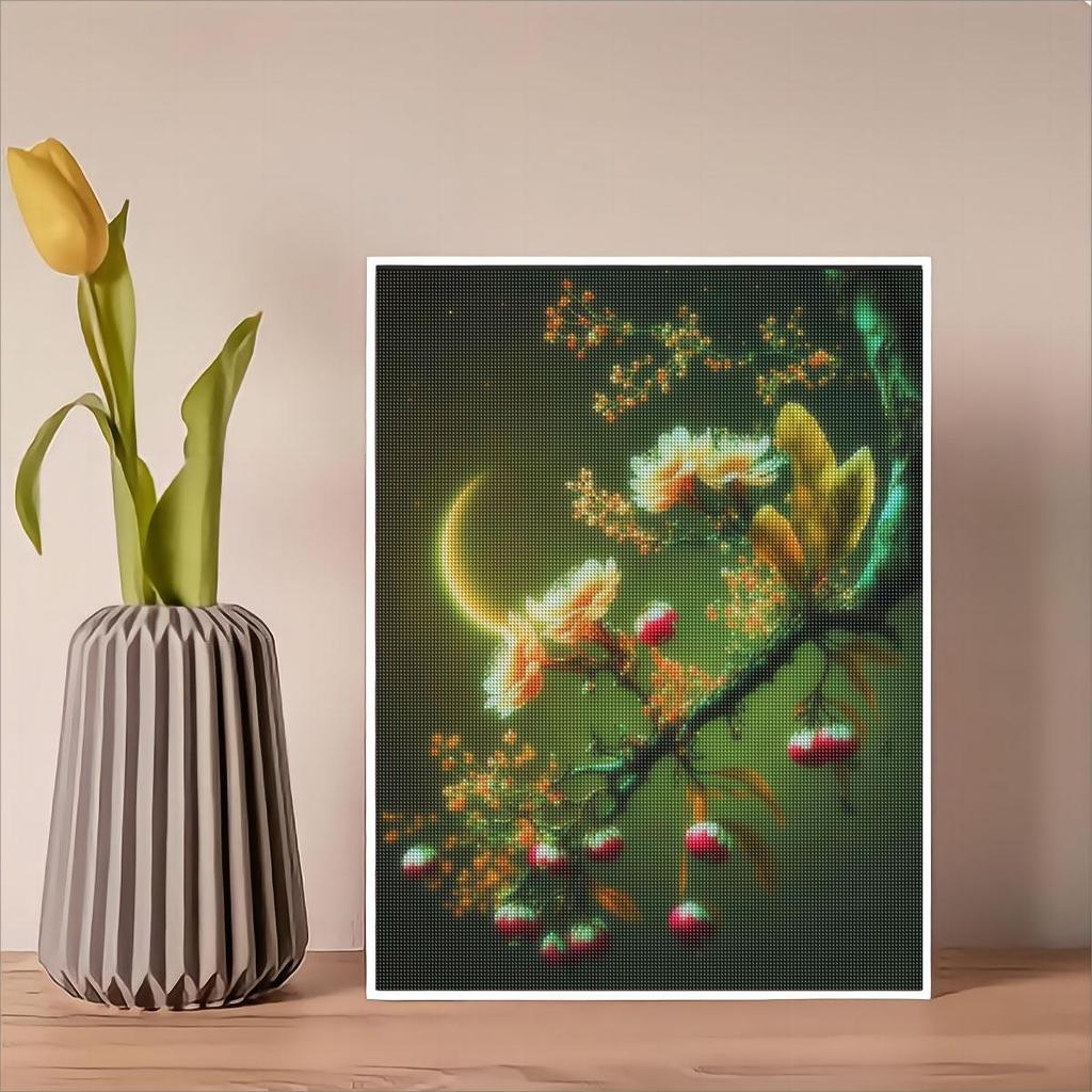 5D DIY Diamond Painting Landscape Flower Moon Diamond Embroidery Cross Stitch Rhinestones Mosaic Handmade Gift 30x40cm/12x16inch