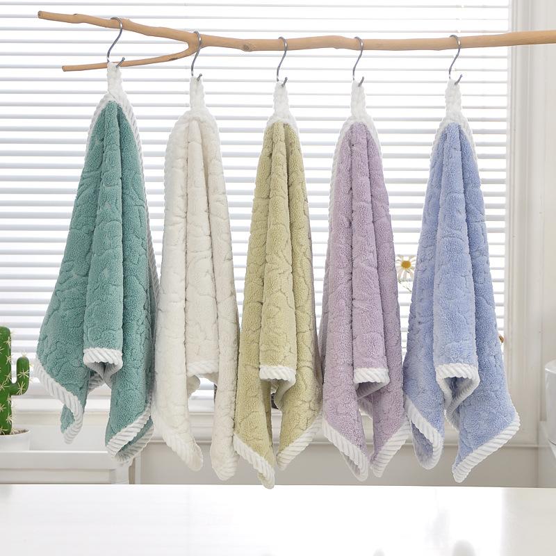 New Orchid Jacquard Warp Knitted Coral Fleece Towel Bath Towel Set Absorbent Home Towel Set