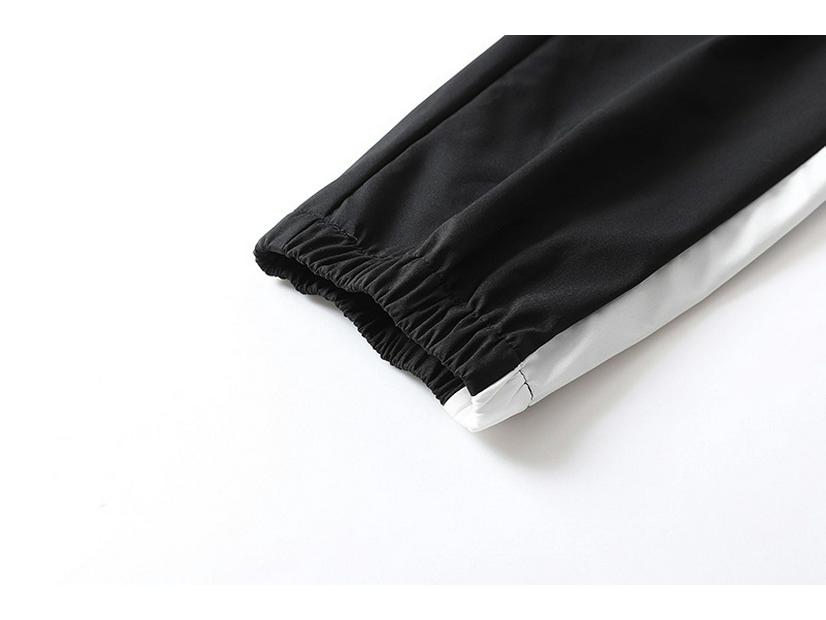 Men's Casual Color Block Hoodie Two-Piece Set for Back-to-School and Outdoor Sports