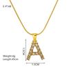 European & American Stainless Steel Diamond Alphabet Pendant Clavicle Chain Necklace for Women