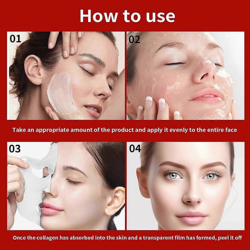 1-5x 50ml Real Collagen Fit Wrapping Mask, Peel-Off Facial Mask, Anti-Aging & Hydrating Face Mask for Hydration, Glow & Firming Less