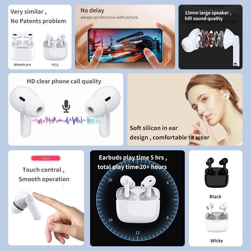 High-Value Bluetooth Earbuds: Long Battery, HIFI Sound, Fingerprint Touch, Wireless In-Ear Design