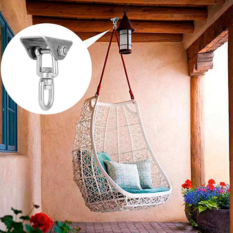70Mm Swing Suspension Hook Hanger 304 Stainless Steel Rotatable Hammock Swing Hanger Hook Fixed Plate Hanging Chair Kit Hardware