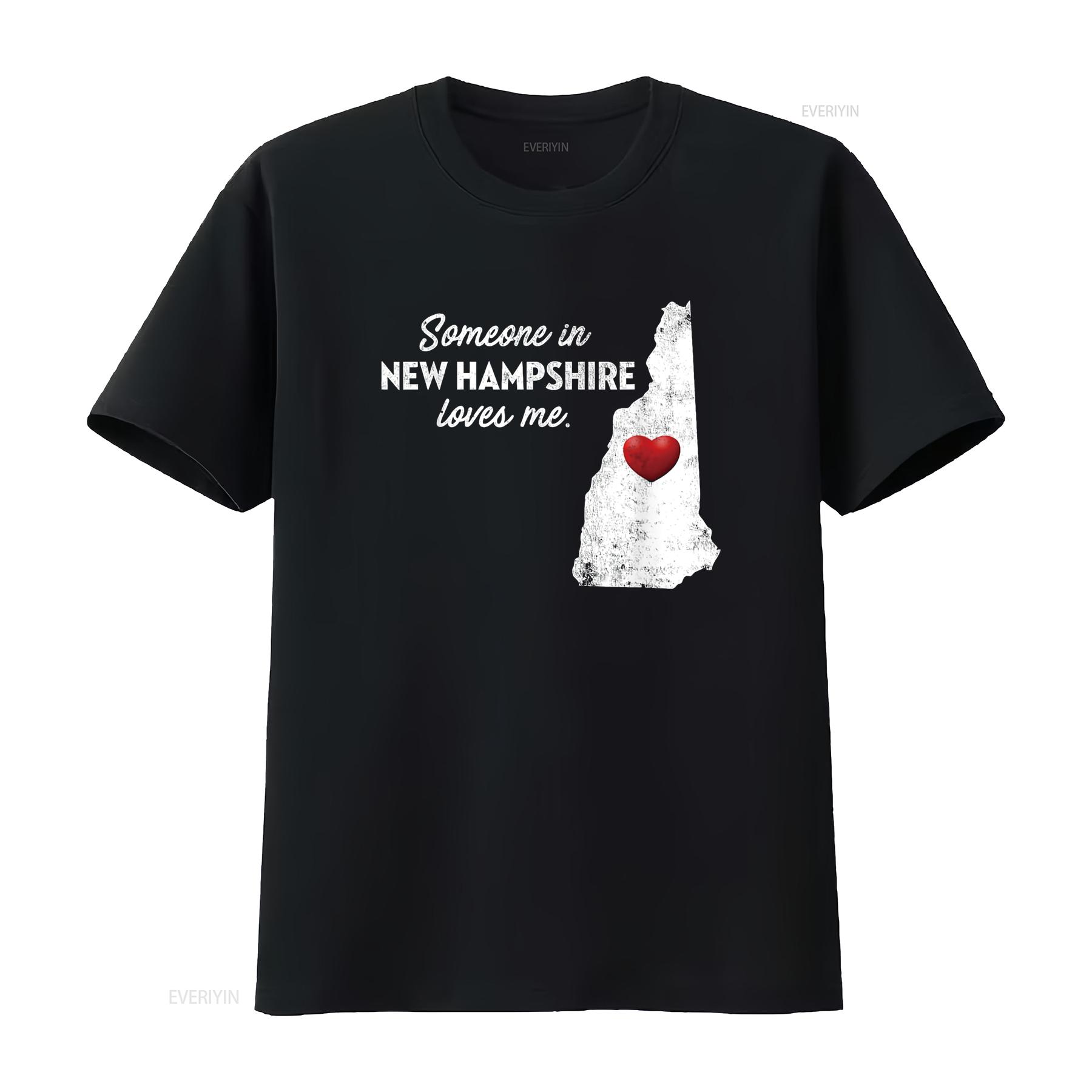 

Someone In New Hampshire Loves Me T Shirt NH vintage Washed Casual Comfortable Slightly Versatile Top For Everyday Wear 4XL