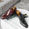 2024 Spring Autumn New Leather Shoes Men Low Top Pointed Shoes Fashion British Classic Style Business Dress Shoes Wedding Shoes