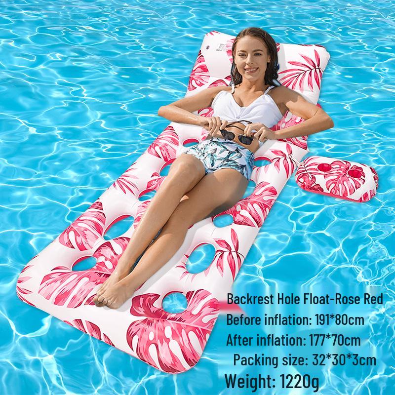 Foldable Striped Inflatable Pool Float Hammock Recliner