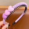 Baby Headband Anti-Slip Toothed Comb Soft 3D Heart Flower Decoration Hair