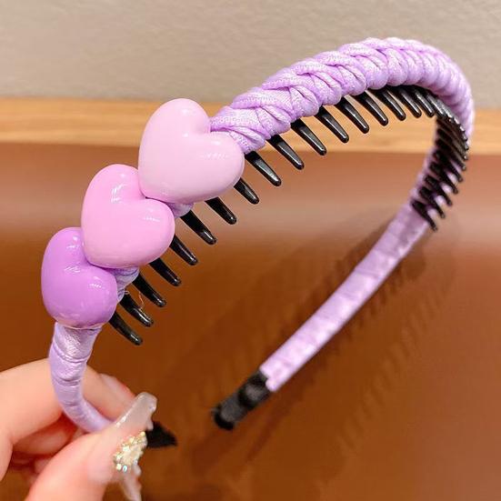 Baby Headband Anti-Slip Toothed Comb Soft 3D Heart Flower Decoration Hair