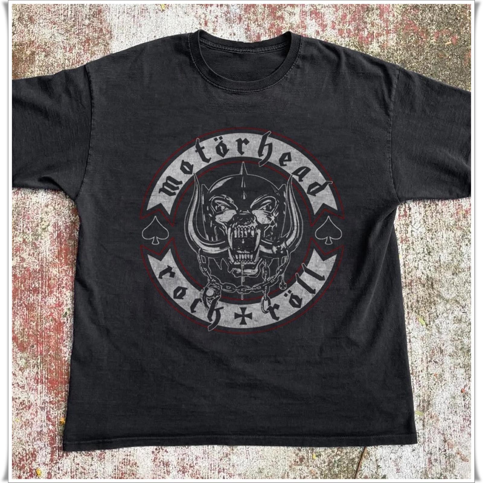 Motorhead Rock & Roll Logo Band T-shirt, Unisex Black T-shirt, Size S-5XL M