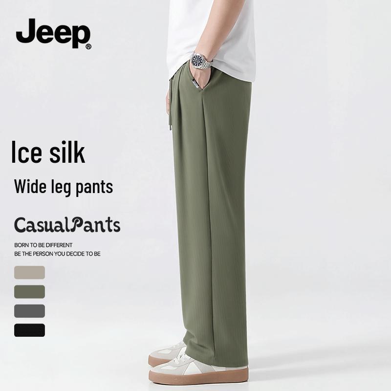 

JEEP Men s Ice Silk Quick-Dry Wide Leg Casual Pants M