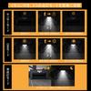 Outdoor Solar Sensor Light, Separable Type, 333 LEDs, Adjustable 4-Light Design, 5M Extension Cord, 2400mAh High-Capacity Battery, IP65 Waterproof, Em