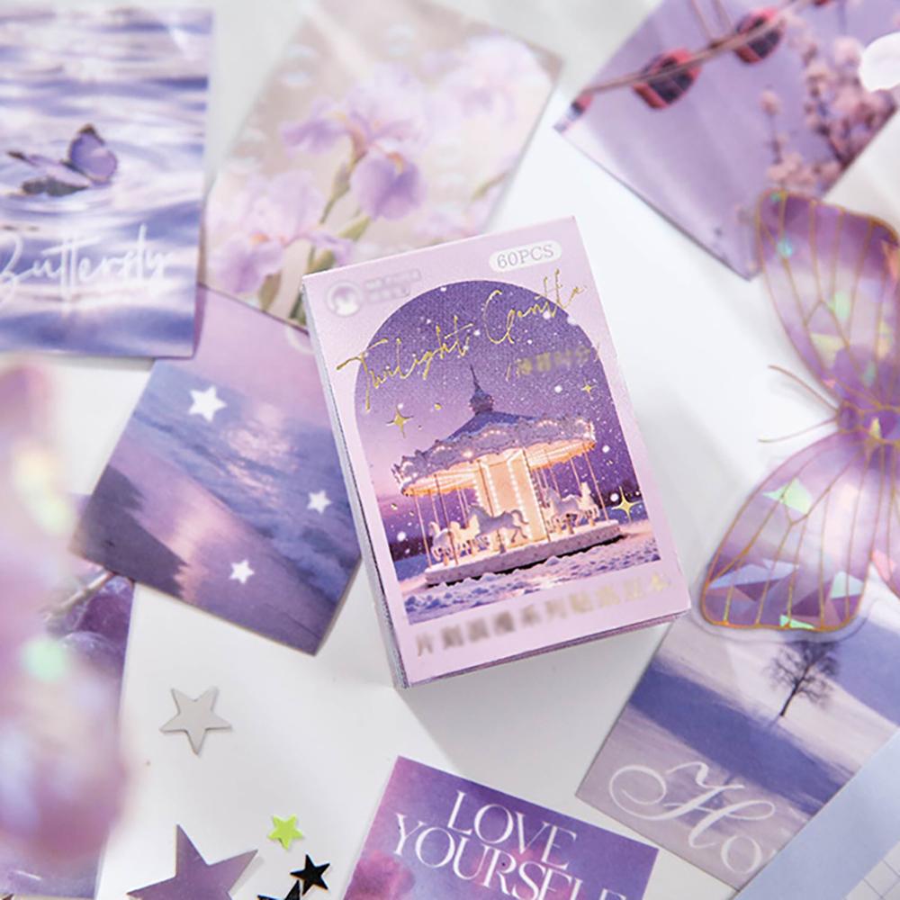 60 sheets Mini Sticker Book Moment Romantic Series Ins Wind Hand Account Material DIY Sticker Book
