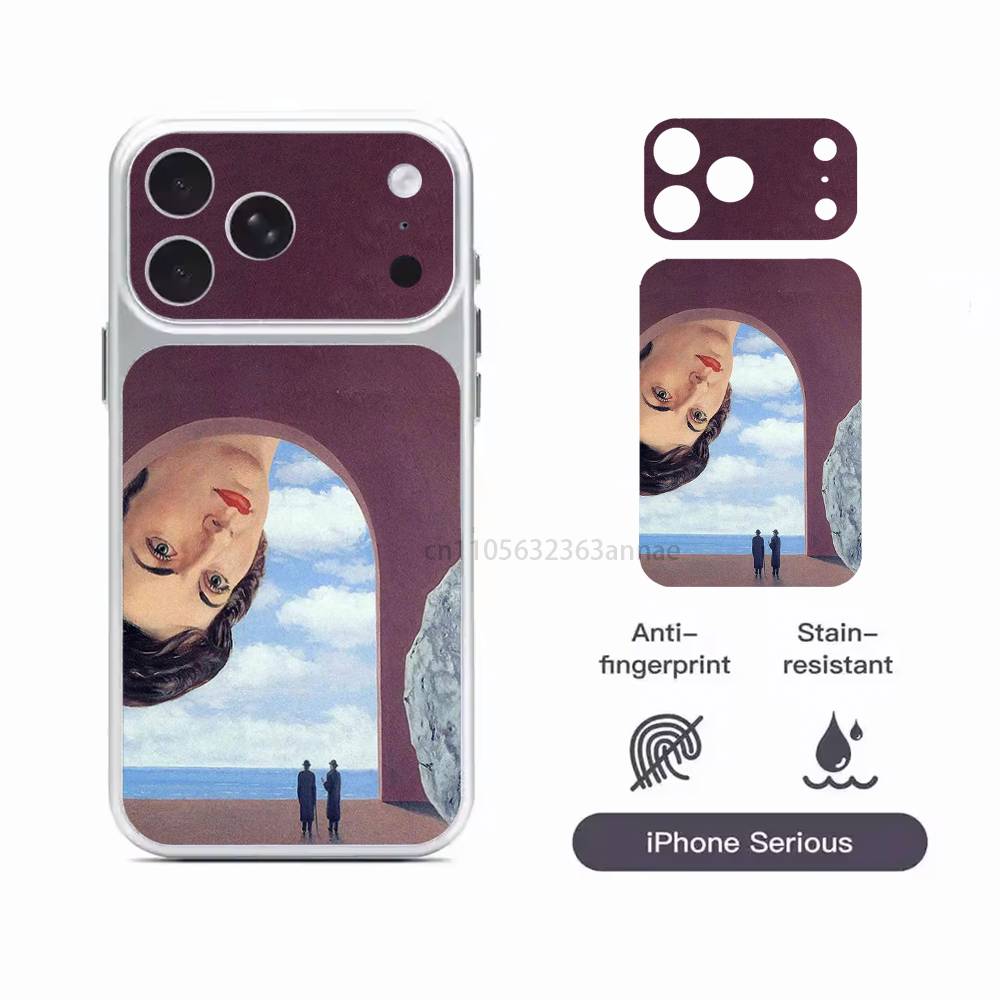 Rene Magritte Art Repeatedly Pasted For iPhone 17 Pro ProMax Back Sticker Cover