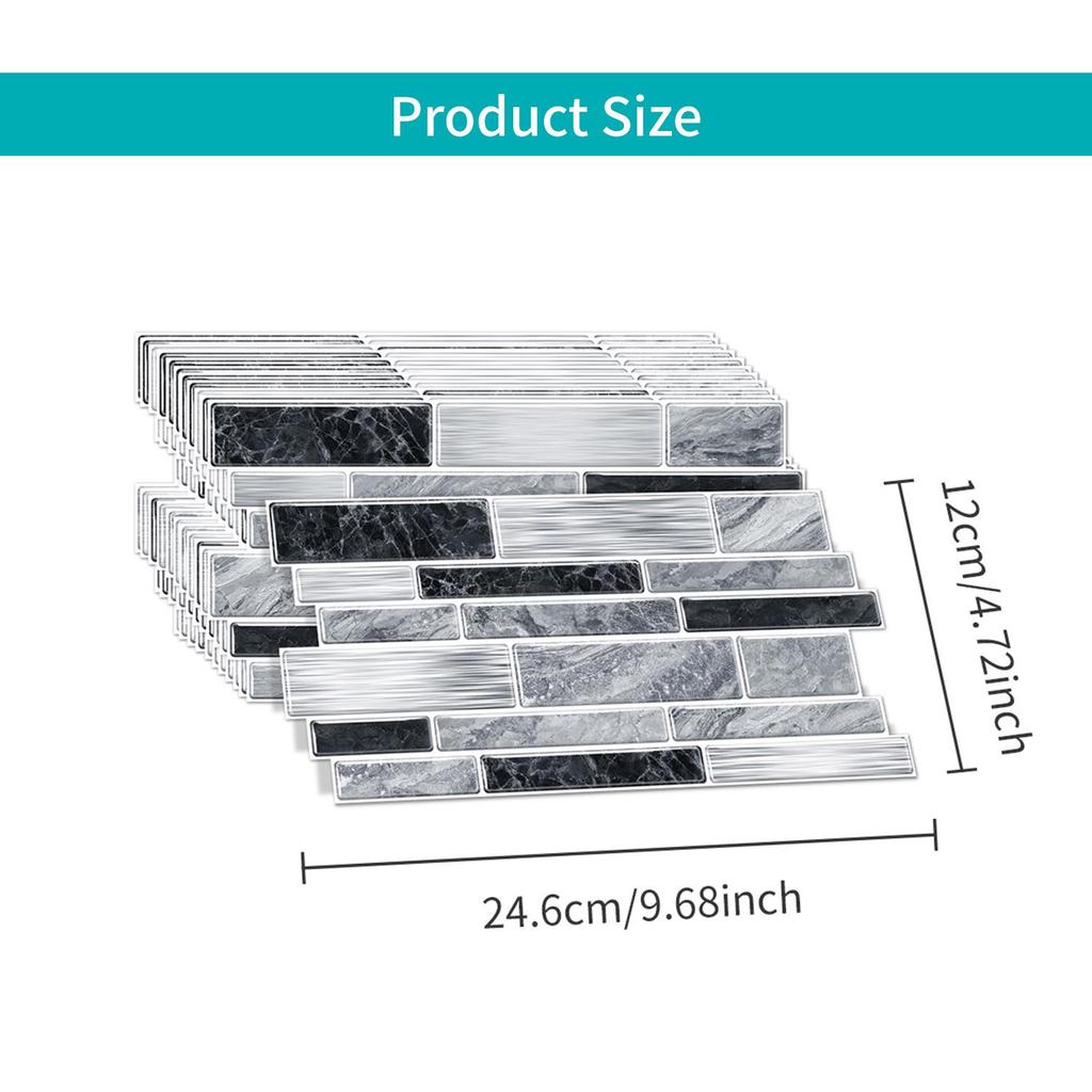 PVC Crystal Marble Tile Wall Sticker - Waterproof, Oil-proof, Self-adhesive for Kitchen & Bathroom Decor