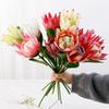 1PC,Europe Style Beautiful Artificial Flowers Fake King Protea Home Table Top Display Flowers Decorative Silk Flower
