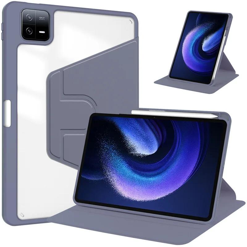 Rotation Stand Case for Xiaomi Mi Pad 8 7 6 5 Pro for Redmi Pad2 SE 11 12.1 Inch Tablet Case Clear Transparent Acrylic Cover