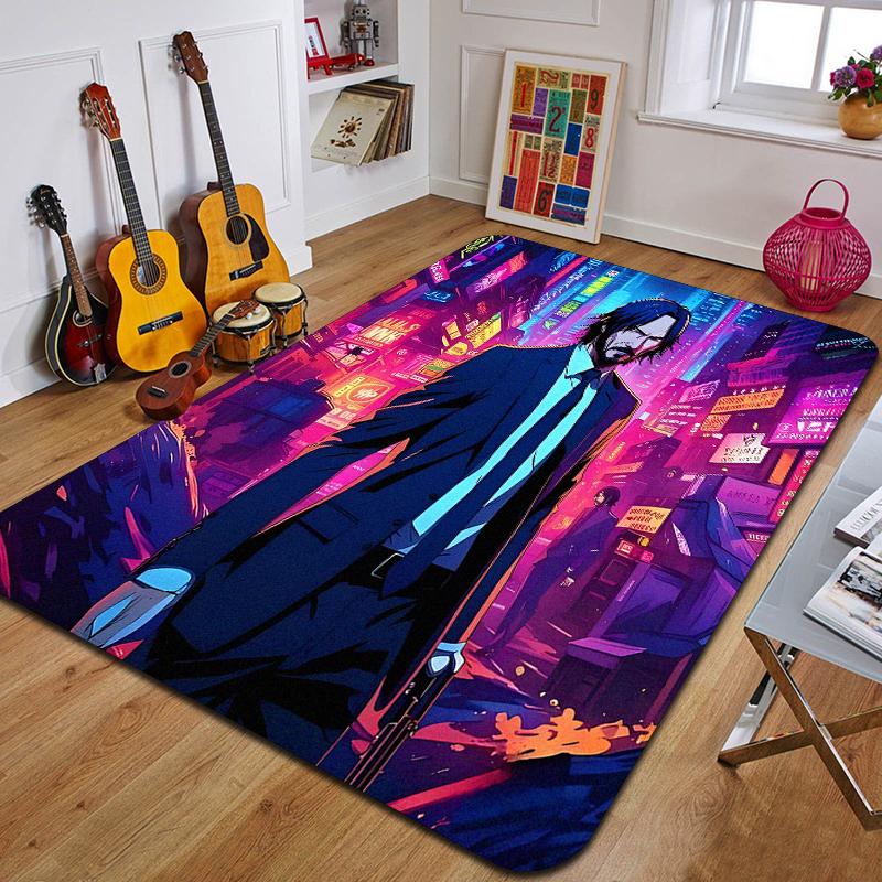 Tappeto stampato J-John Wick, tappetino da yoga alla moda, tappeto decorativo per camera da letto, soggiorno, bagno, tappetino decorativo per pavimento, regalo di compleanno