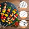 10pcs BBQ Skewers Stainless Barbecue Sticks Flat Cooking Skewers