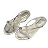 Female Metal Footwear Sandals Shoes 2025 Summer Fashion Shallow Women Sandals Casual Slip On Shoes Retro Trend Flip Flops