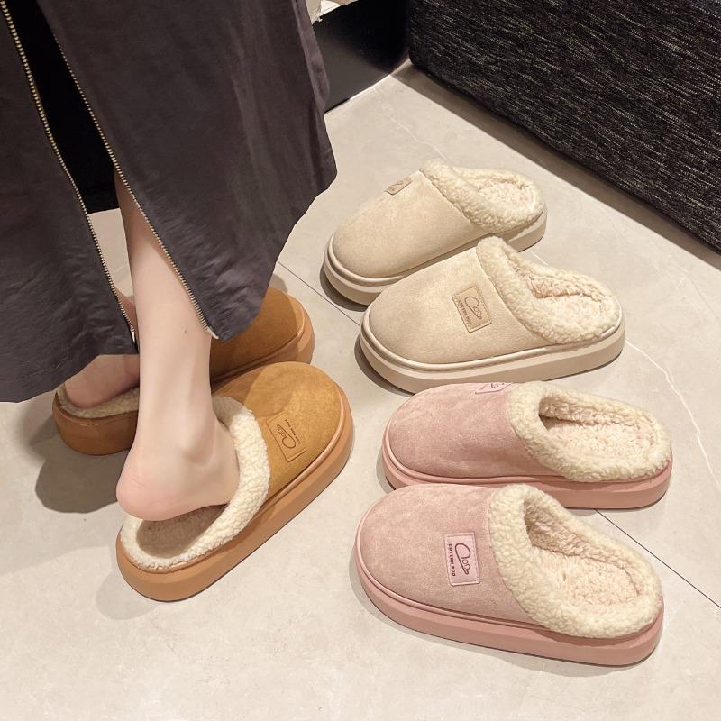 New cotton slippers women's winter velvet warm home cotton shoes non-slip cotton slippers