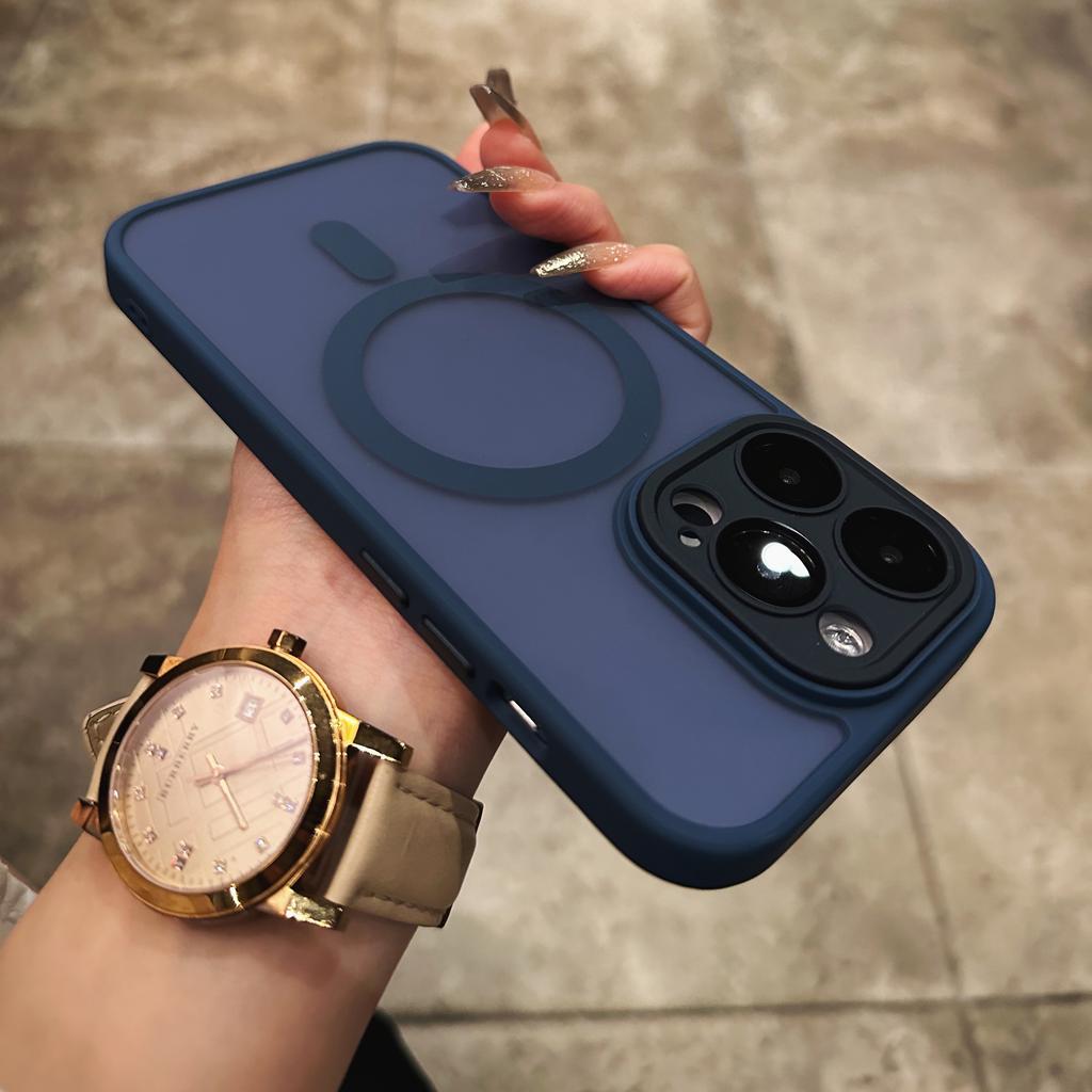 Luxury For Magsafe Wireless Charging Magnetic Case for iPhone 15 14 Plus 13 12 11 Pro Max Clear Matte Bumper Shockproof Cover
