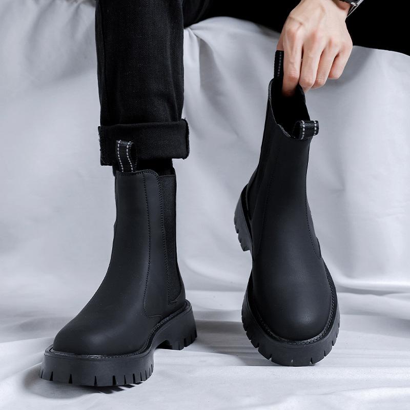Chelsea boots men's autumn new thick-soled high-top cigarette boots retro British style versatile tooling Martin boots 9792-R