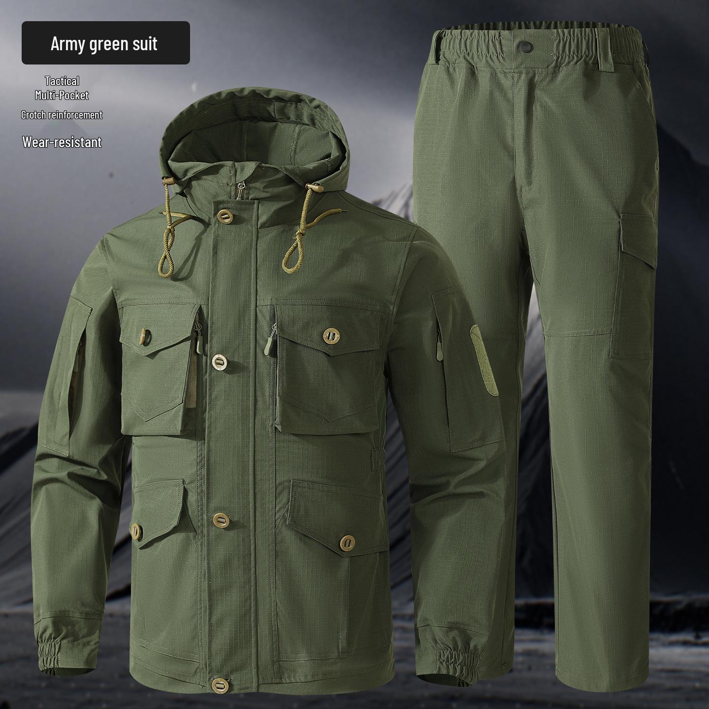 

Men s Wear-Resistant Camouflage Workwear Set: Jacket & Pants for Outdoor, Tactical, and Mountaineering Activities 170 [Recommended for 110-120 lbs]