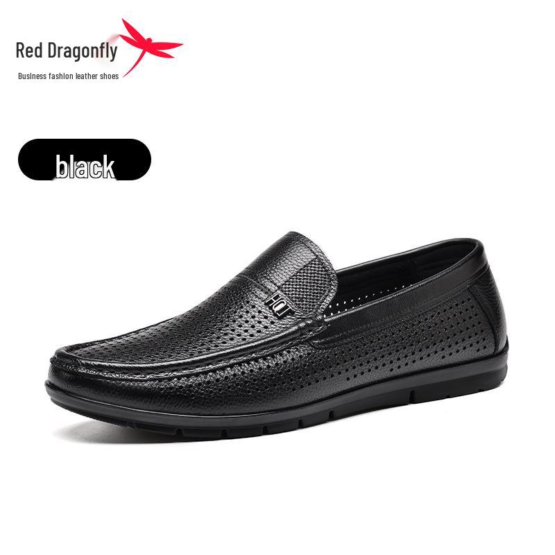 Red Dragonfly Men s Summer Casual Leather Slip-on Sandals 41