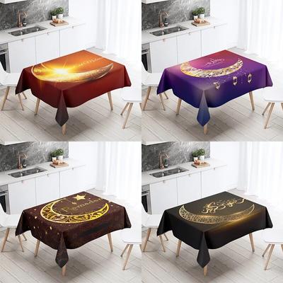 Eid Mubarak Home Decoration Tablecloth Islamic Mosque Muslim Decoration Tablecloth Waterproof and Anti-fouling