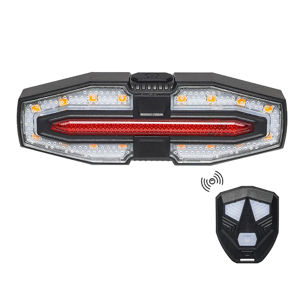 

Rechargeable Bike Tail Light with Turn Signals Bicycle Rear Light Wireless Remote Control Warning Cycling Light for Night Riding