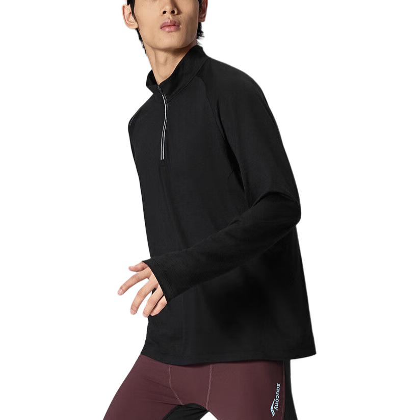 SAUCONY Bequemes Weiches Vielseitiges Stehkragen Pullover T-Shirt Unisex Oberteile SA2250HZ91T-BK001