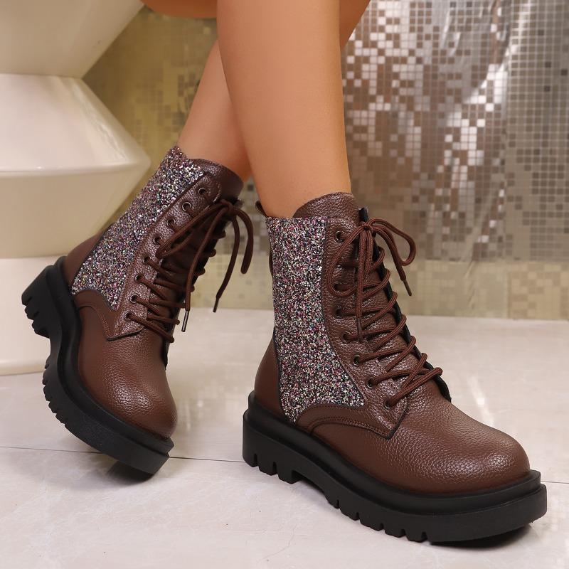 Módní dámské nahé boty 2025 Nové jarní a podzimní retro pohodlné boty na blokovém podpatku ležérní kotníkové boty