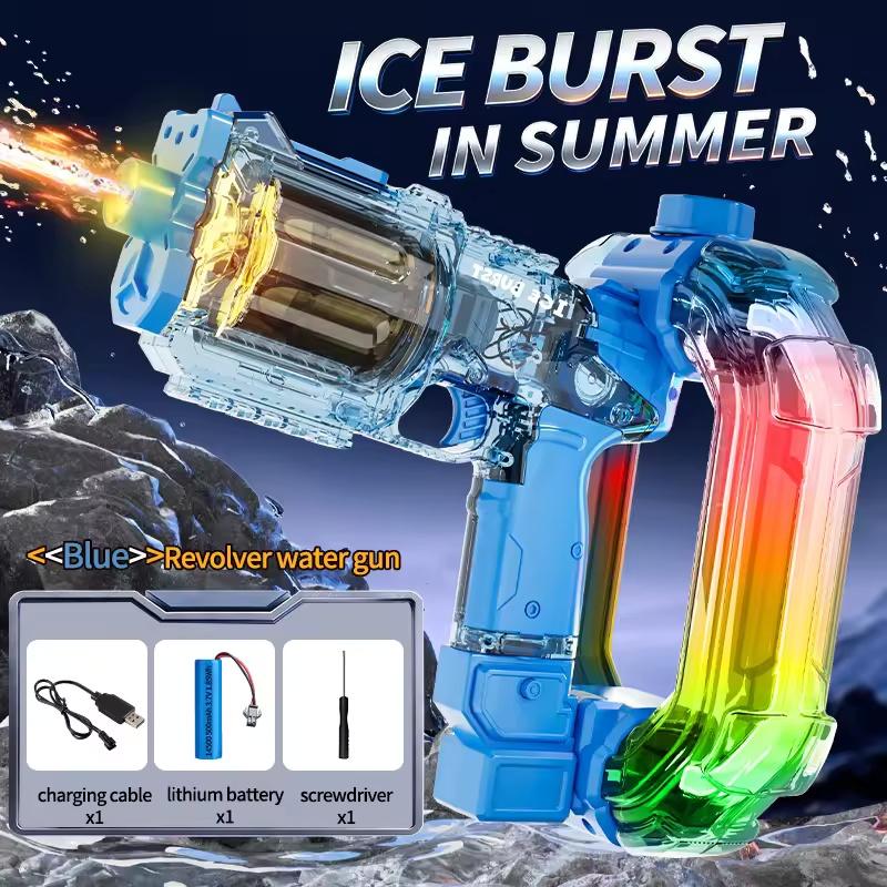 Ice Blast Energy Ring Electric Water Gun Automatic Continuous Large Capacity with Sound LED Light Summer Outdoor Toys for Kids