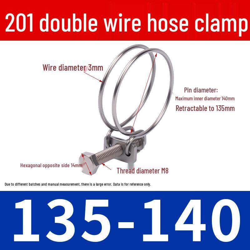 Doppeldraht-Schlauchschelle aus Edelstahl für Feuer-, Wasser-, Gasleitungen - Verdickt