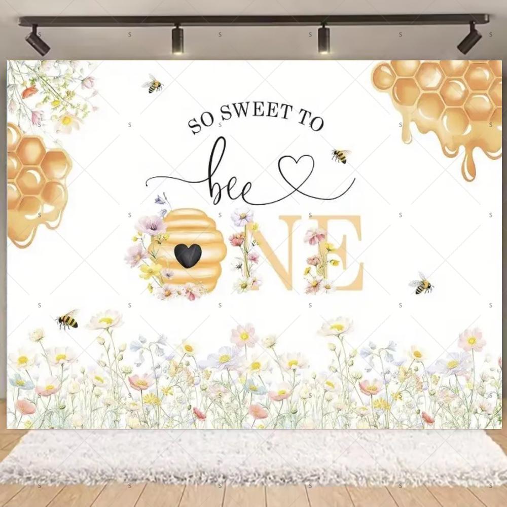 Cartoon Little Bee Theme Background Kids Birthday Party Decoration Honey Sunflowers Daisy Backdrop Newborn Baby Shower Supplies