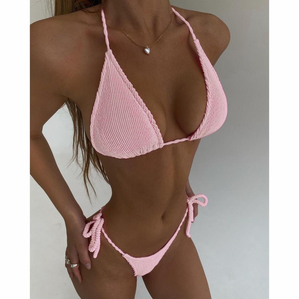 2025 New Fashion Sexy Bikini Solid Swimsuit Women Swimwear Push Up Set Brazilian Bathing Suit Summer Beach Wear Swimming