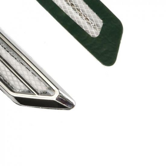 2PCS Car Air Flow Fender Side Vent Universal Trims Chrome Sticker Accessories