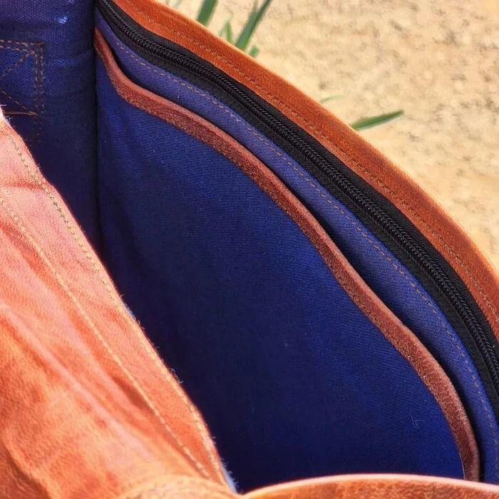 Goat Leather Bag Messenger Genuine Satchel Brown Real Briefcase Vintage Men's