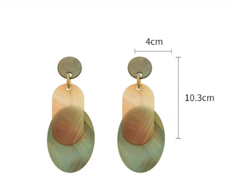 Individually exaggerated acrylic round oval earrings for women's geometric earrings simple high-end niche temperament earrings